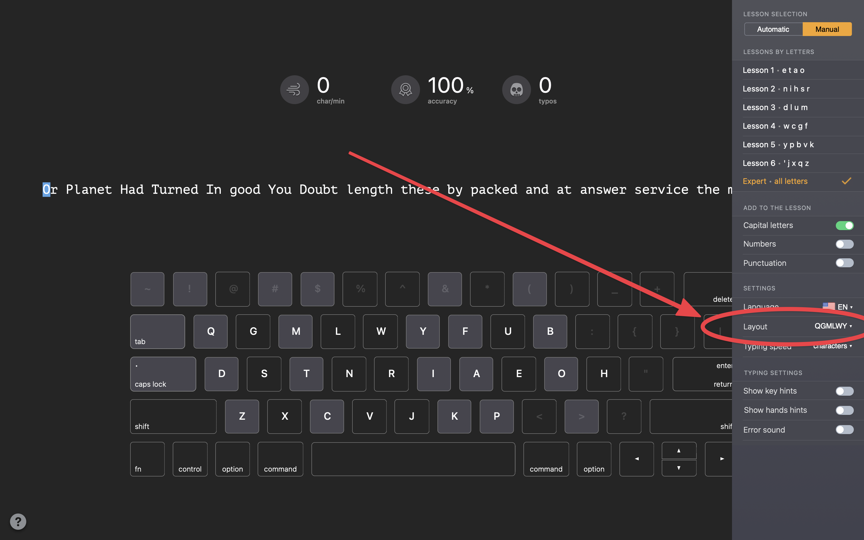 Как выбрать QGMLWY в KeyKey